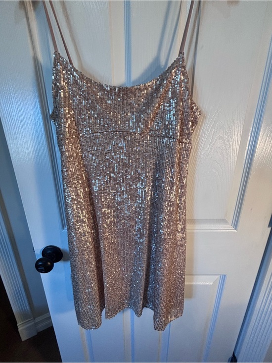 Altar'd State Dresses & Skirts - Altar'd State Rose Gold Sequin Slip Mini Dress